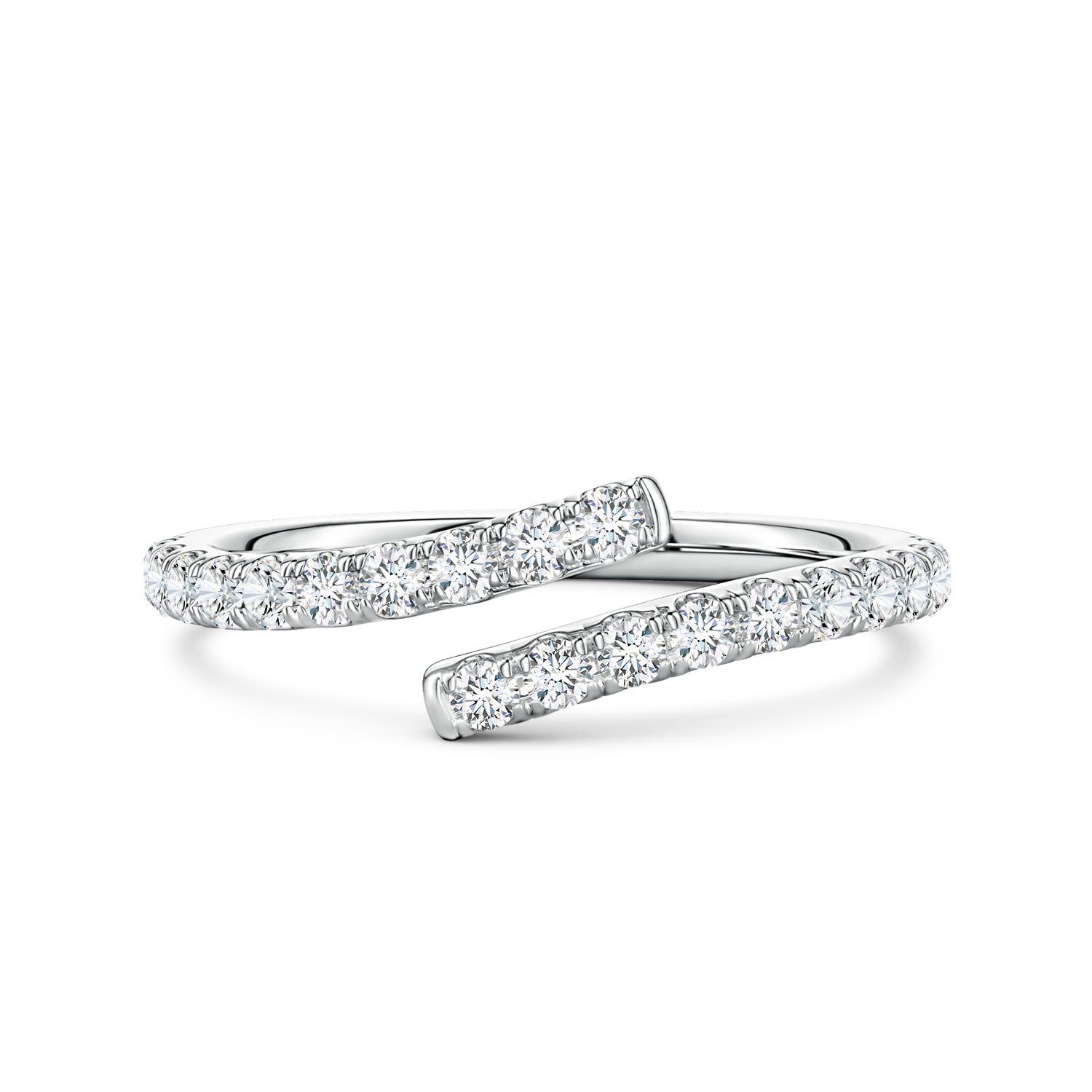 Angara 0.5 Carat U-Pavé Lab-Grown Diamond Bypass Ring in Platinum