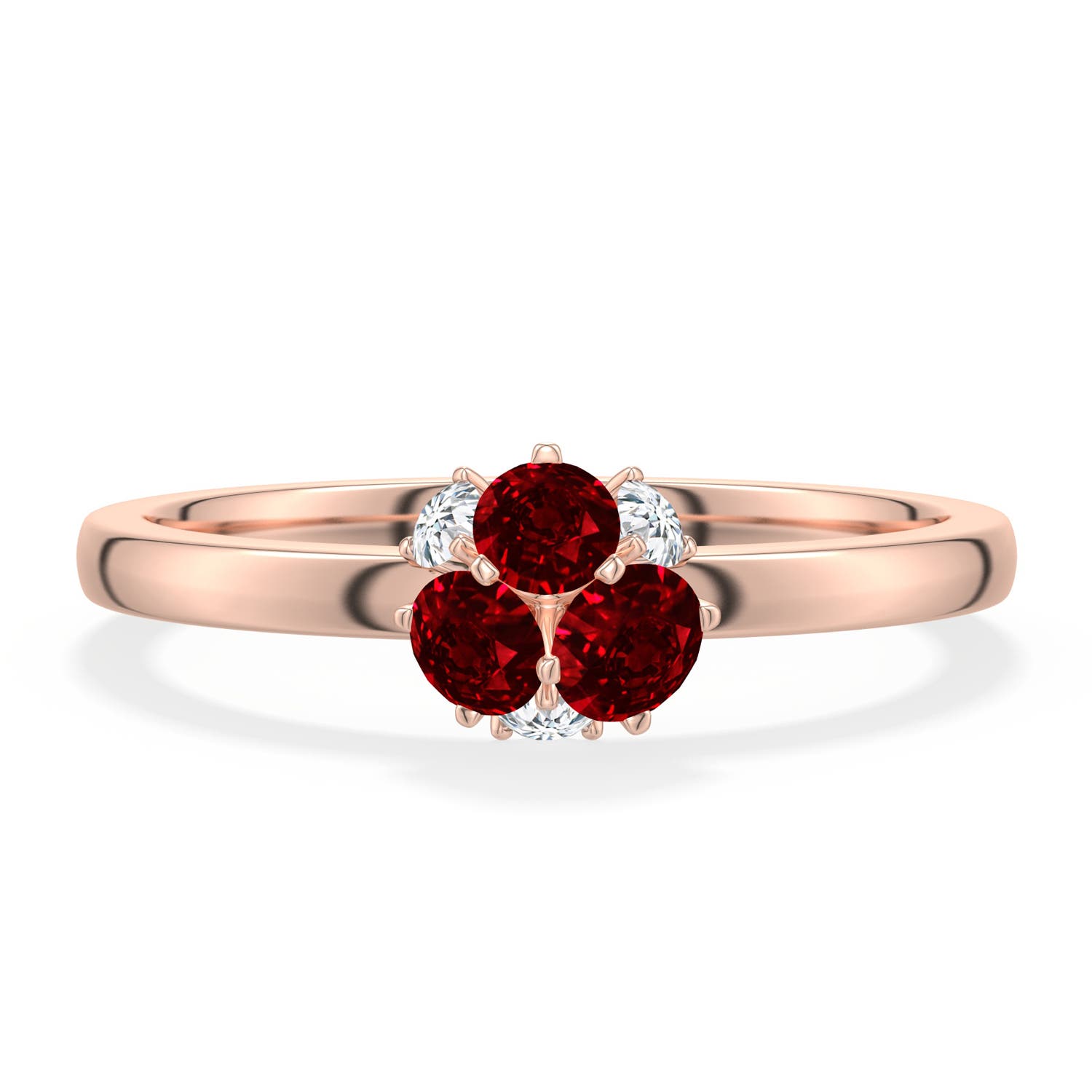 3.5mm Labgrown Multi-Size Round Lab-Grown Ruby Ring in Rose Gold - main