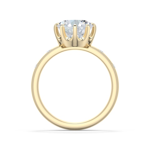 12.5x9mm FGVS Oval Lab-Grown Diamond Starburst Engagement Ring in 18K Yellow Gold - side 1