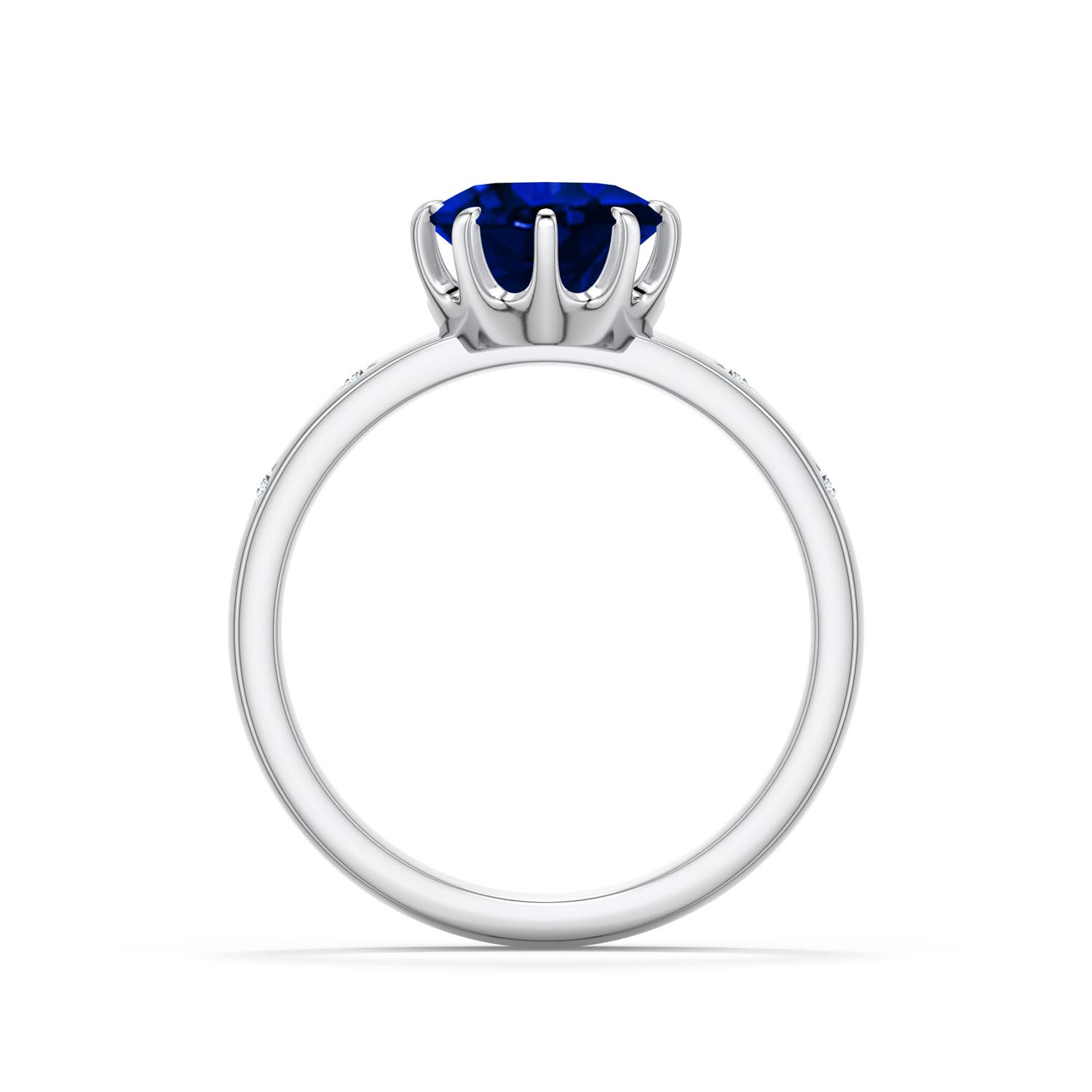 10x8mm Labgrown Oval Lab-Grown Blue Sapphire Starburst Engagement Ring in 950 Platinum - side 1