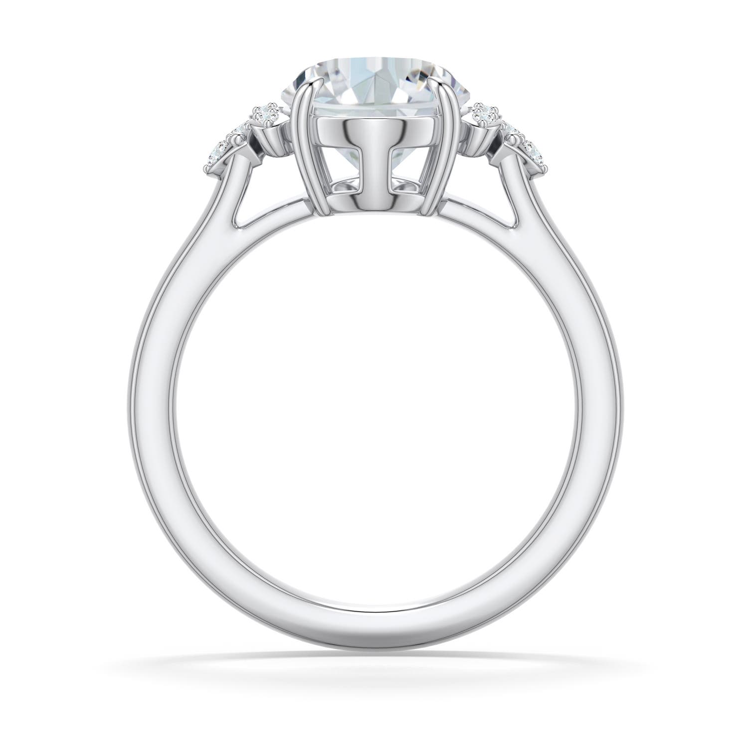 10x8mm FGVS Oval Lab-Grown Diamond Engagement Ring in White Gold - side 1