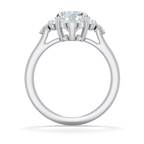 10x8mm FGVS Oval Lab-Grown Diamond Engagement Ring in White Gold - side 1
