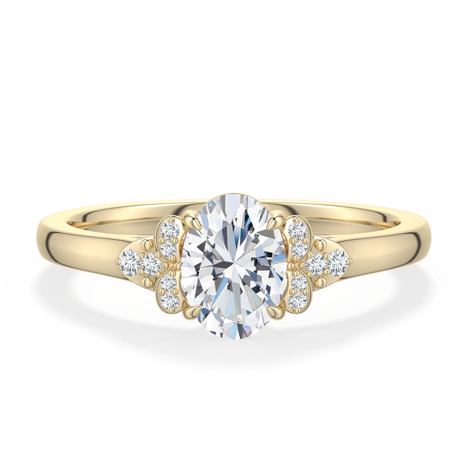 7x5mm FGVS Oval Lab-Grown Diamond Engagement Ring in Yellow Gold - main