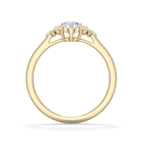 7x5mm FGVS Oval Lab-Grown Diamond Engagement Ring in Yellow Gold - side 1