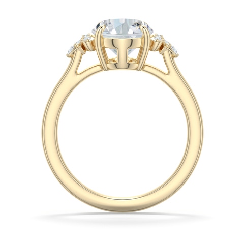 10x8mm FGVS Oval Lab-Grown Diamond Engagement Ring in 18K Yellow Gold - side 1
