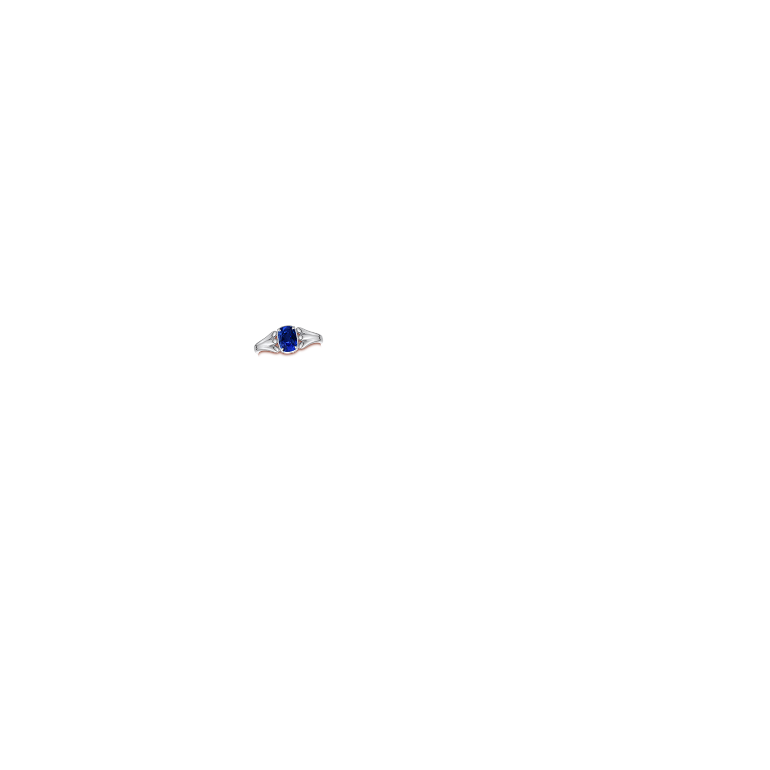 7x5mm Labgrown Cushion Rectangular Lab-Grown Blue Sapphire Scrollwork Engagement Ring in White Gold - body_hand - body_hand