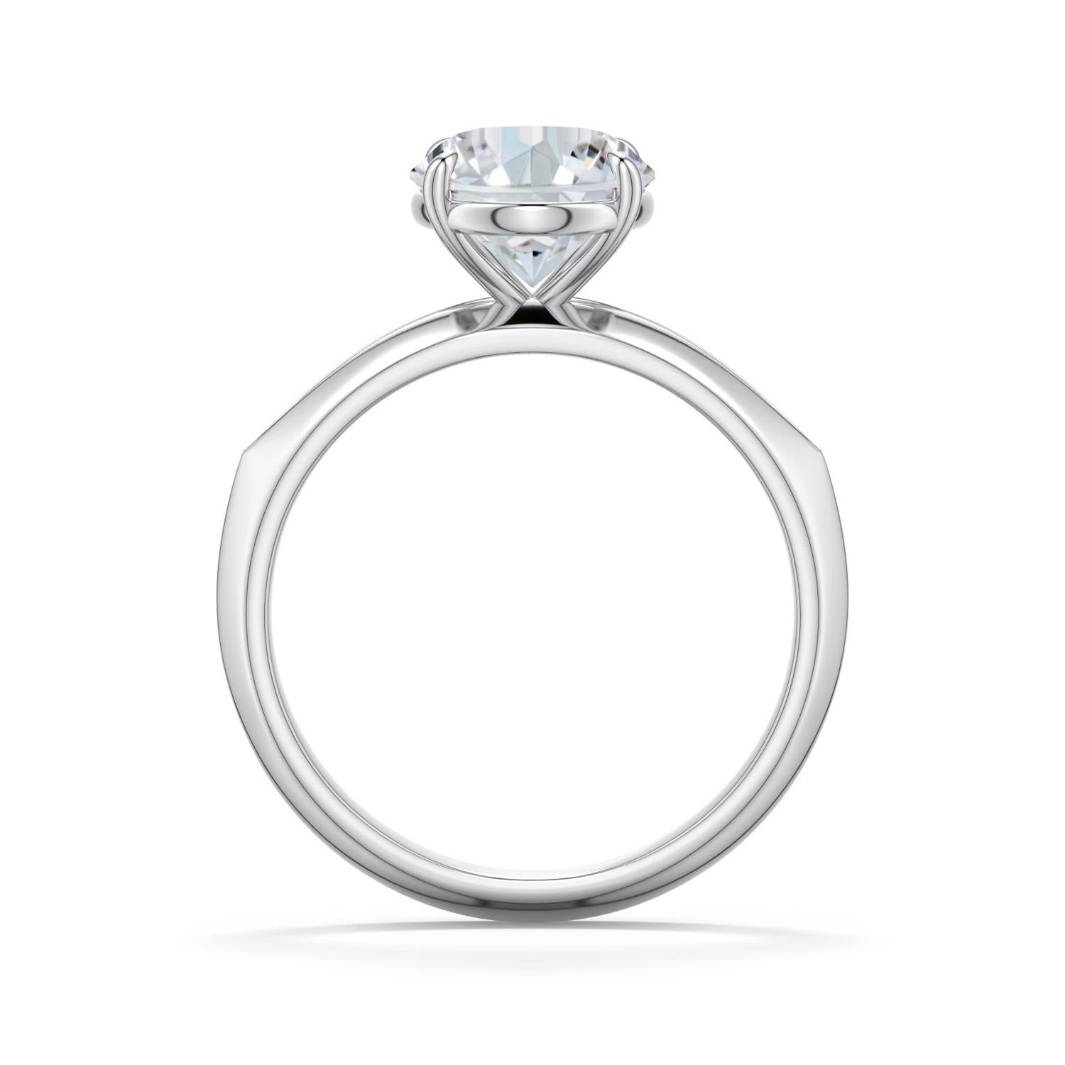 10x8mm FGVS Oval Lab-Grown Diamond Knife-Edge Split Shank Engagement Ring in White Gold - side 1