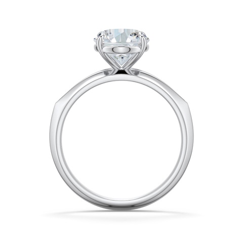 10x8mm FGVS Oval Lab-Grown Diamond Knife-Edge Split Shank Engagement Ring in White Gold - side 1