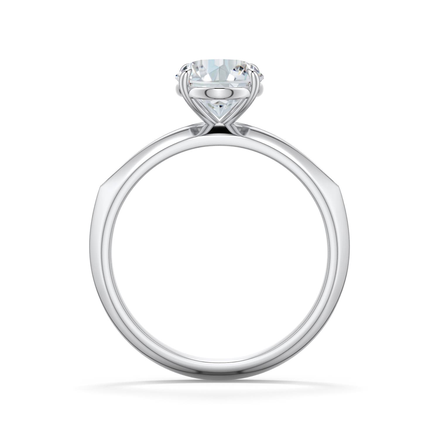 9x7mm FGVS Oval Lab-Grown Diamond Knife-Edge Split Shank Engagement Ring in White Gold - side 1 - side 3