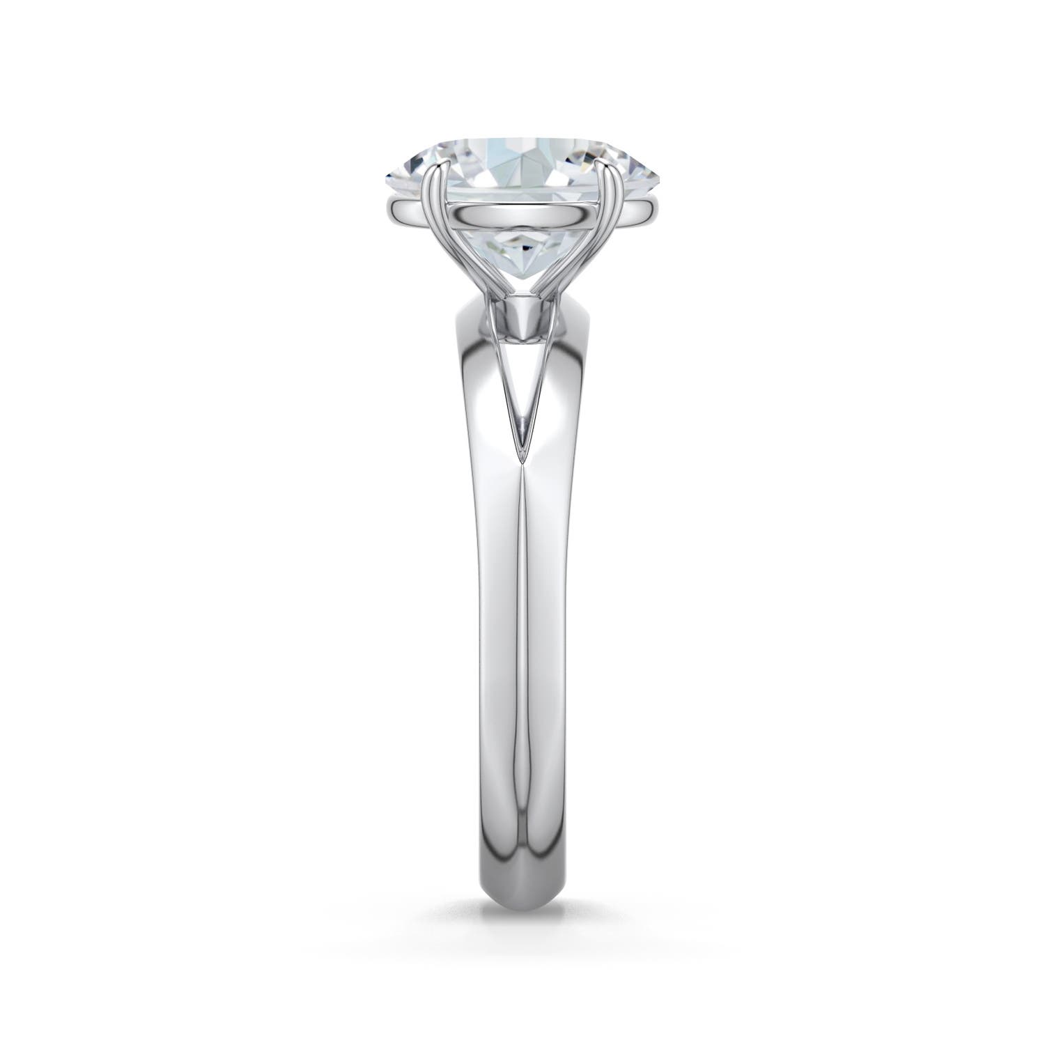 9x7mm FGVS Oval Lab-Grown Diamond Knife-Edge Split Shank Engagement Ring in White Gold - side 2 - side 4