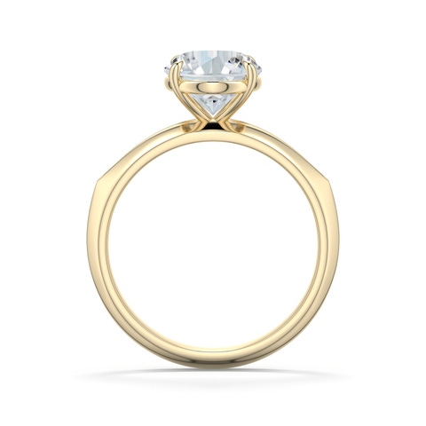 10x8mm FGVS Oval Lab-Grown Diamond Knife-Edge Split Shank Engagement Ring in Yellow Gold - side 1