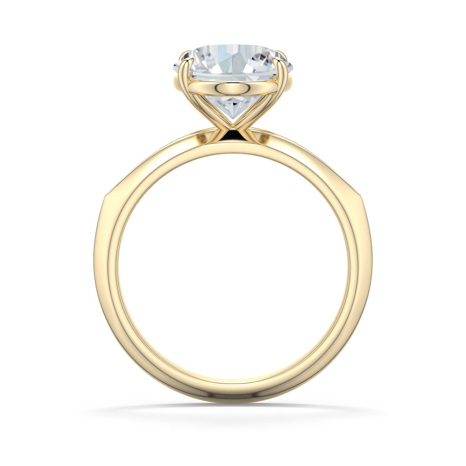 12.5x9mm FGVS Oval Lab-Grown Diamond Knife-Edge Split Shank Engagement Ring in Yellow Gold - side 1