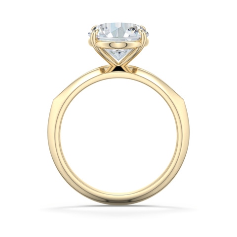 12.5x9mm FGVS Oval Lab-Grown Diamond Knife-Edge Split Shank Engagement Ring in Yellow Gold - side 1