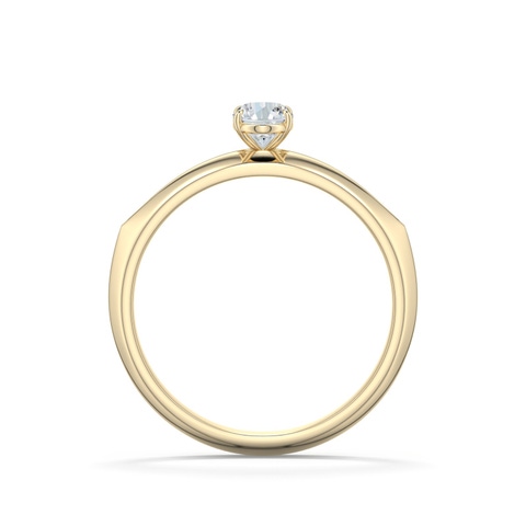 6x4mm FGVS Oval Lab-Grown Diamond Knife-Edge Split Shank Engagement Ring in 18K Yellow Gold - side 1