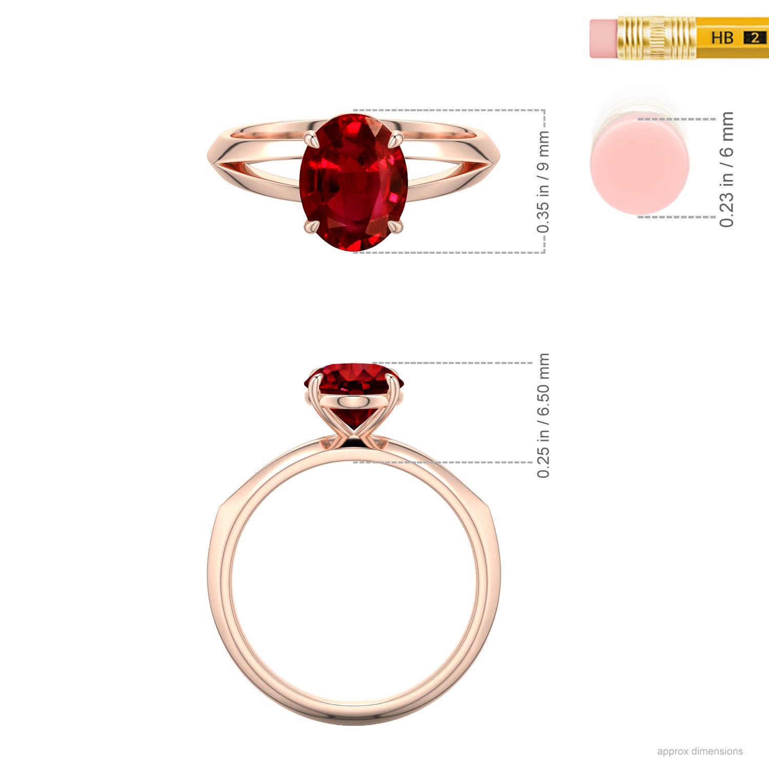 Oval Lab-Grown Ruby Knife-Edge Split Shank Engagement Ring