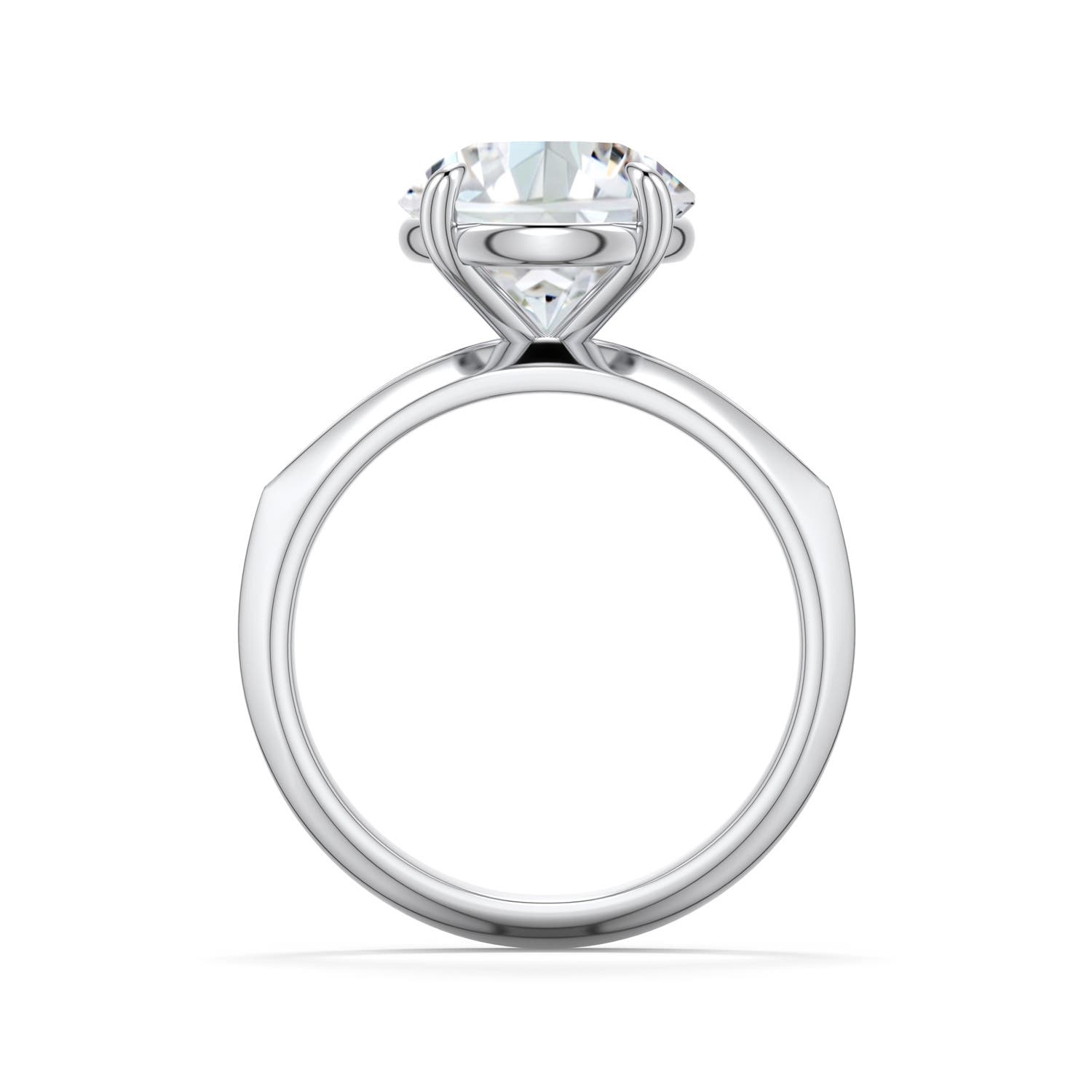 10.1mm FGVS Round Lab-Grown Diamond Knife-Edge Split Shank Engagement Ring in 18K White Gold - side 1