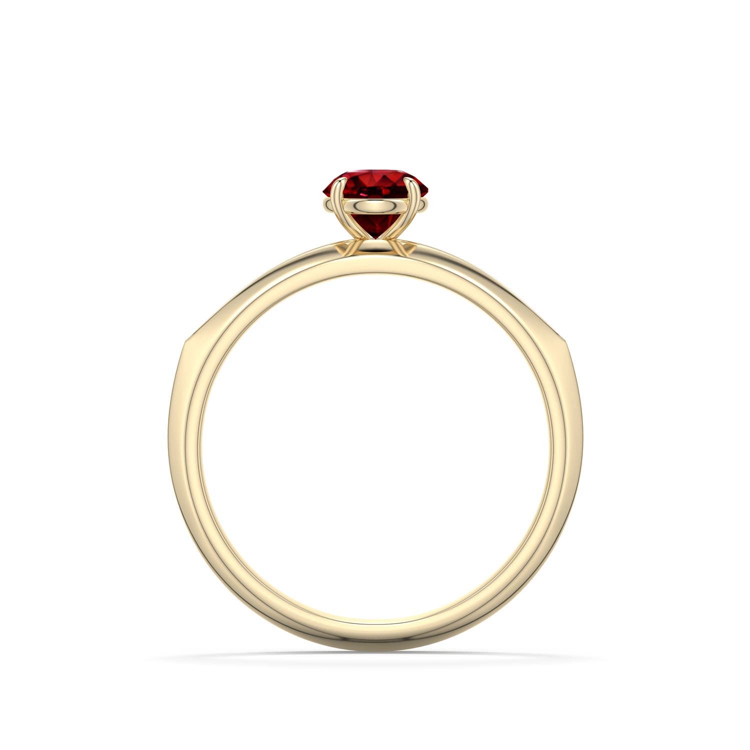 5mm Labgrown Round Lab-Grown Ruby Knife-Edge Split Shank Engagement Ring in 18K Yellow Gold - side 1
