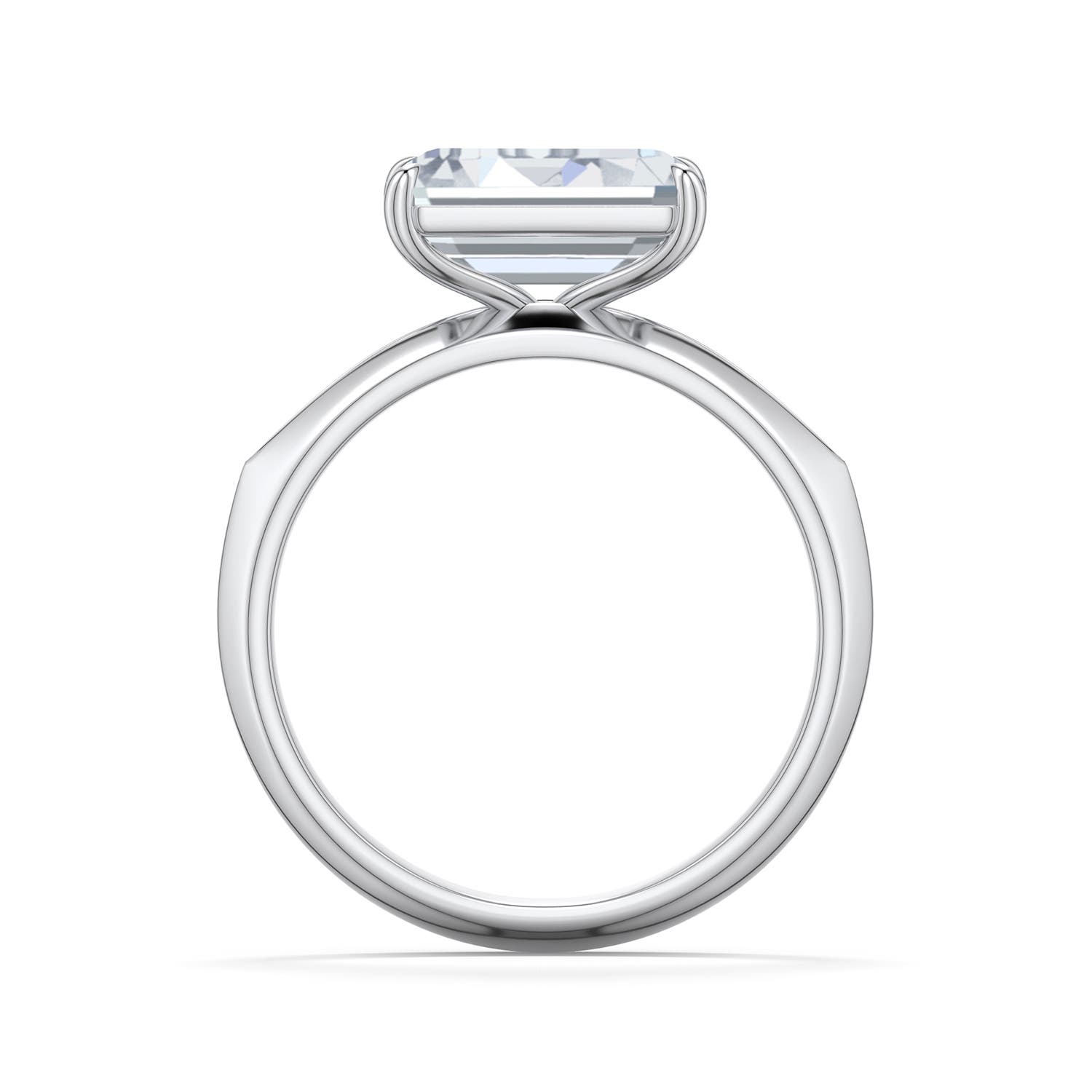 10x7mm FGVS East-West Emerald-Cut Lab-Grown Diamond Engagement Ring in 18K White Gold - side 1
