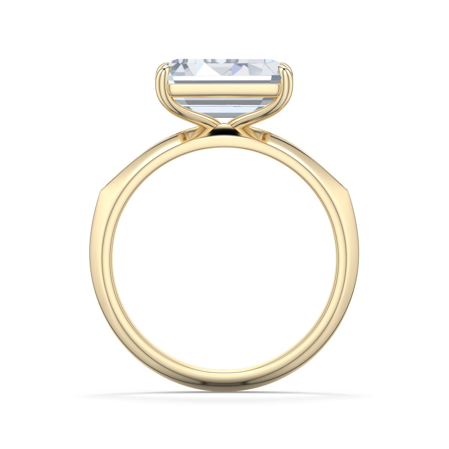 10.5x7.5mm DEVVS East-West Emerald-Cut Lab-Grown Diamond Engagement Ring in Yellow Gold - side 1