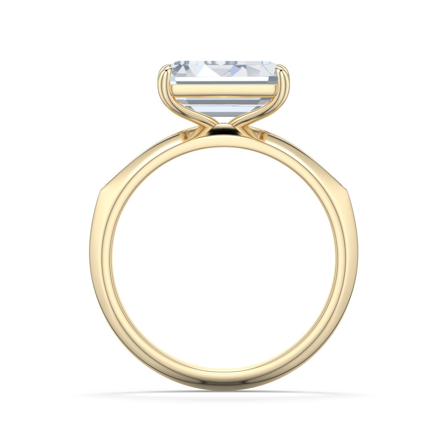 10x7mm FGVS East-West Emerald-Cut Lab-Grown Diamond Engagement Ring in 18K Yellow Gold - side 1