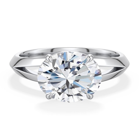 10x8mm FGVS East-West Oval Lab-Grown Diamond Engagement Ring in White Gold - main