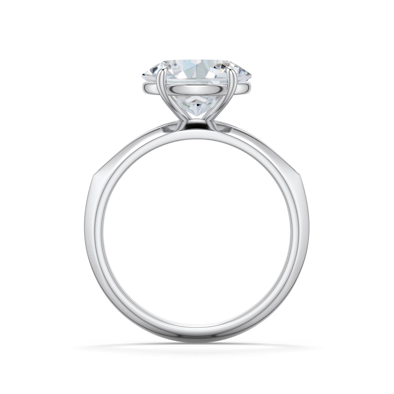 10x8mm FGVS East-West Oval Lab-Grown Diamond Engagement Ring in White Gold - side 1
