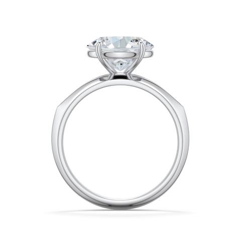 10x8mm FGVS East-West Oval Lab-Grown Diamond Engagement Ring in White Gold - side 1