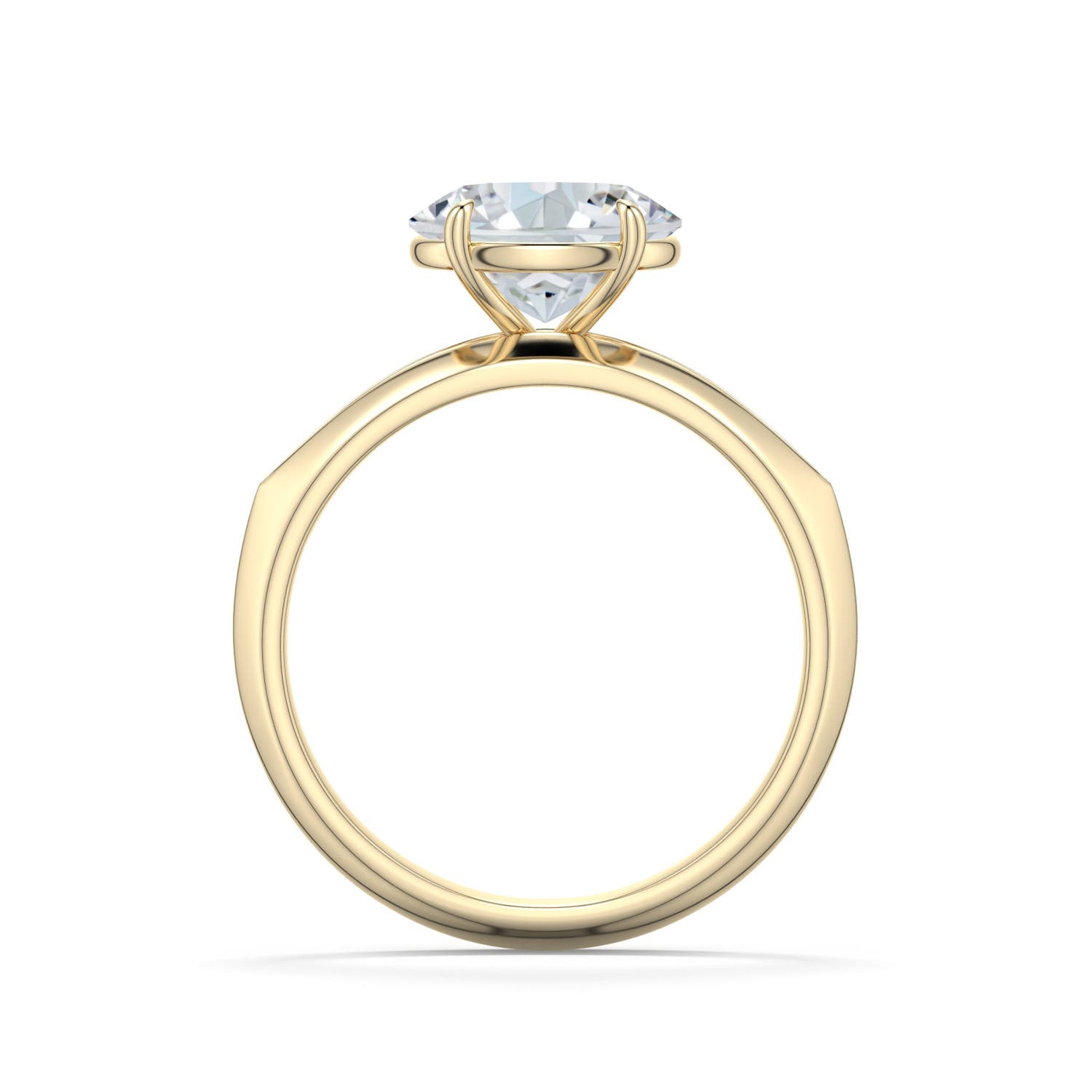 9x7mm FGVS East-West Oval Lab-Grown Diamond Engagement Ring in Yellow Gold - side 1 - side 3