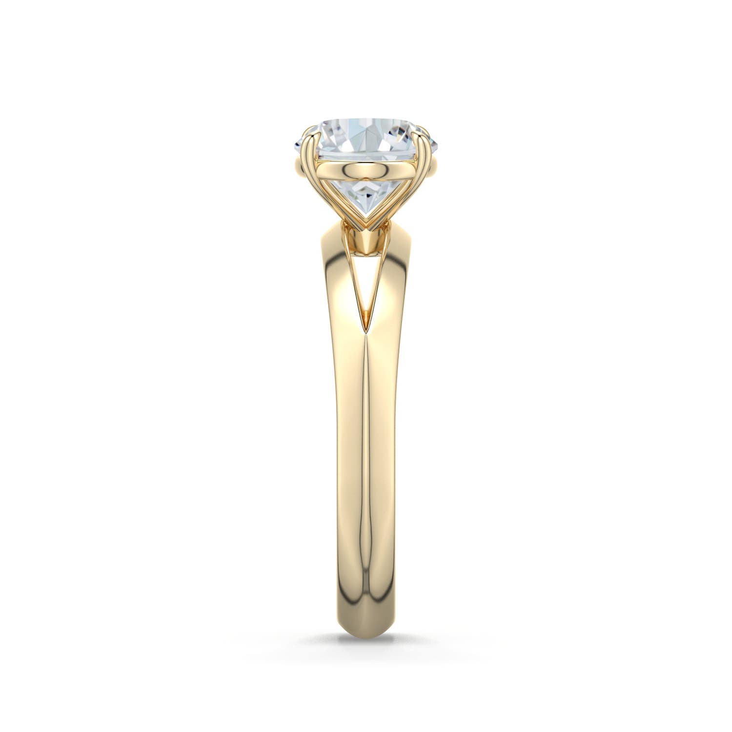 9x7mm FGVS East-West Oval Lab-Grown Diamond Engagement Ring in Yellow Gold - side 2 - side 4