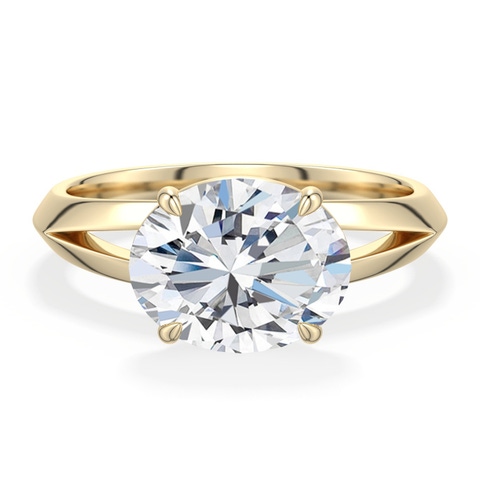 10x8mm FGVS East-West Oval Lab-Grown Diamond Engagement Ring in 18K Yellow Gold - main