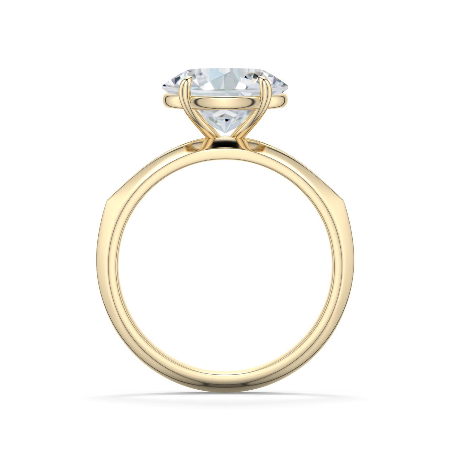 10x8mm FGVS East-West Oval Lab-Grown Diamond Engagement Ring in 18K Yellow Gold - side 1