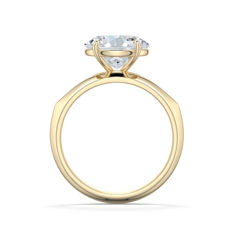 10x8mm FGVS East-West Oval Lab-Grown Diamond Engagement Ring in 18K Yellow Gold - side 1