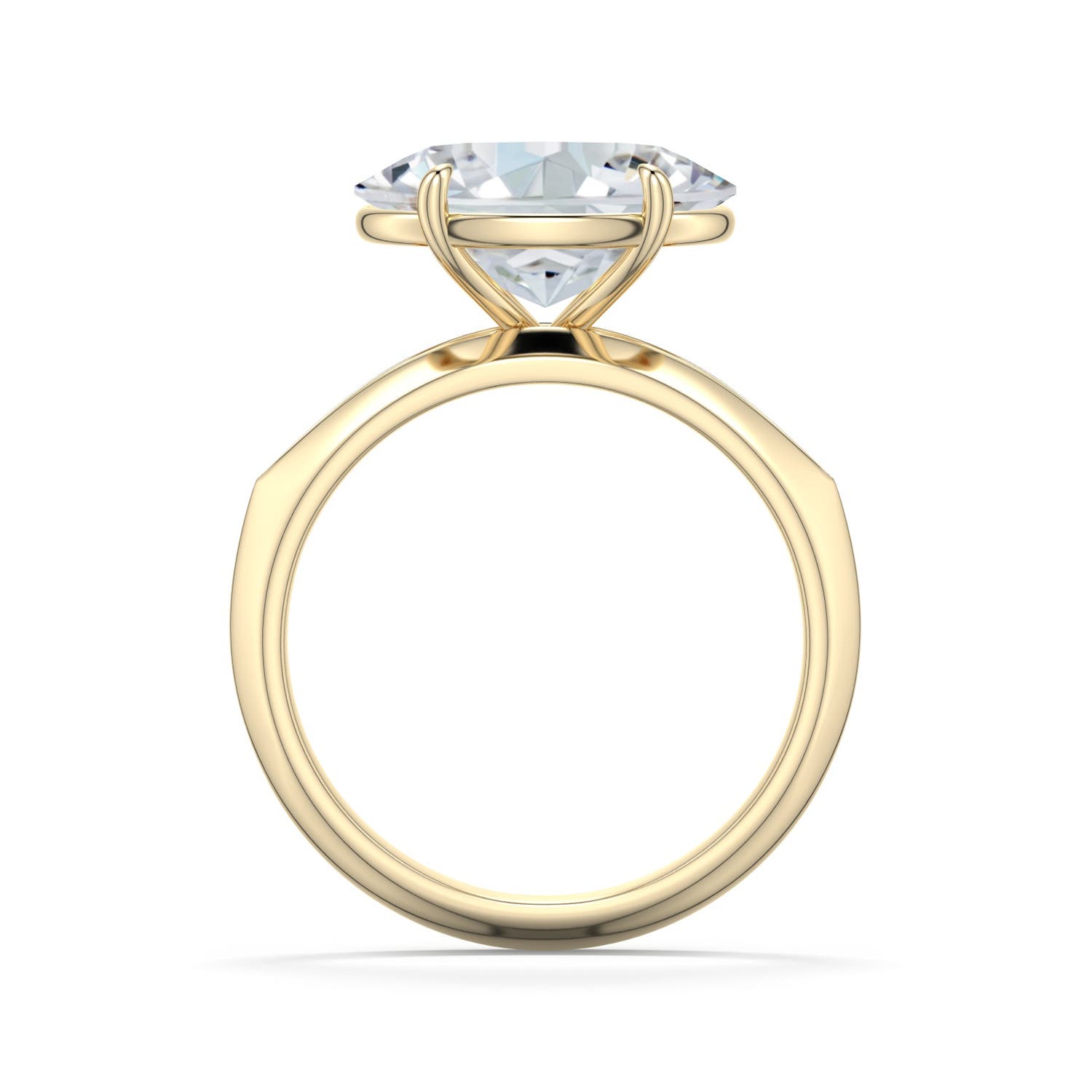 12.5x9mm FGVS East-West Oval Lab-Grown Diamond Engagement Ring in 18K Yellow Gold - side 1