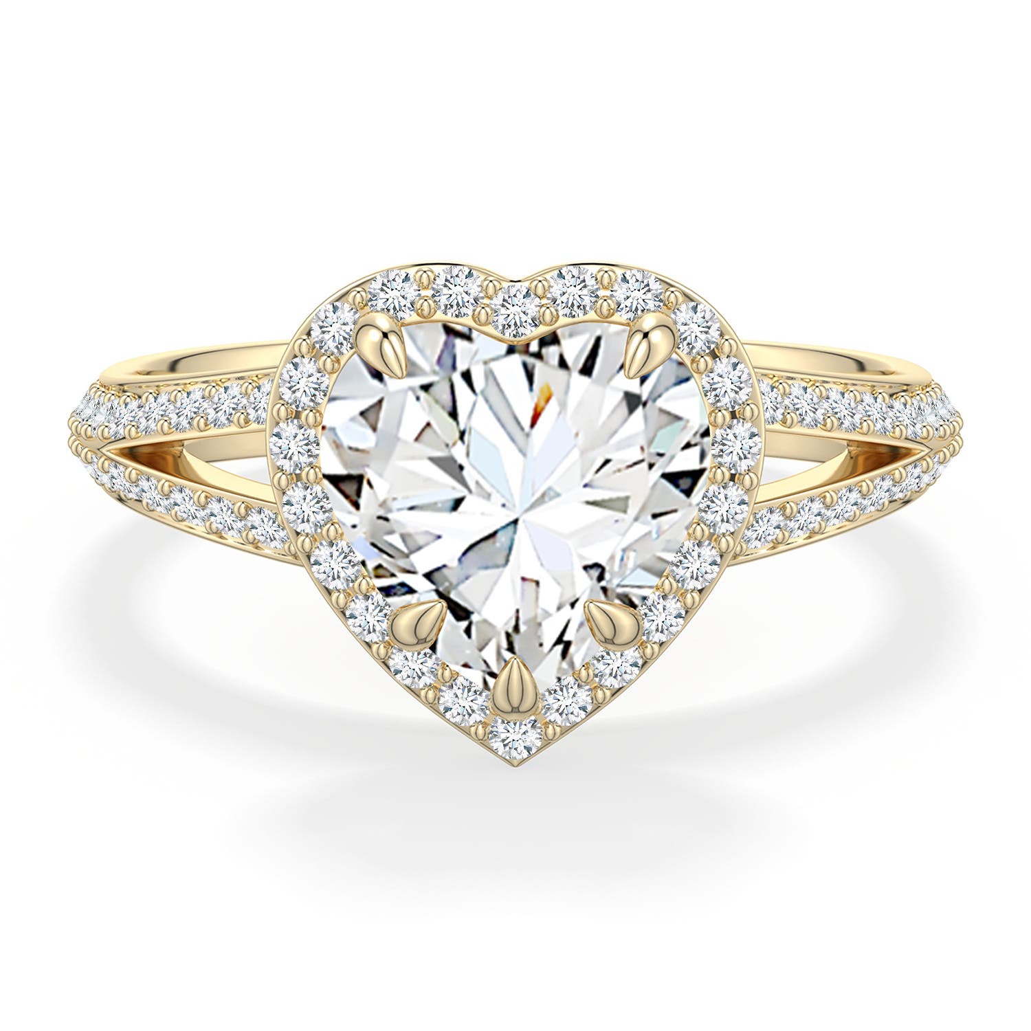 Heart Lab Grown Diamond Halo Rings