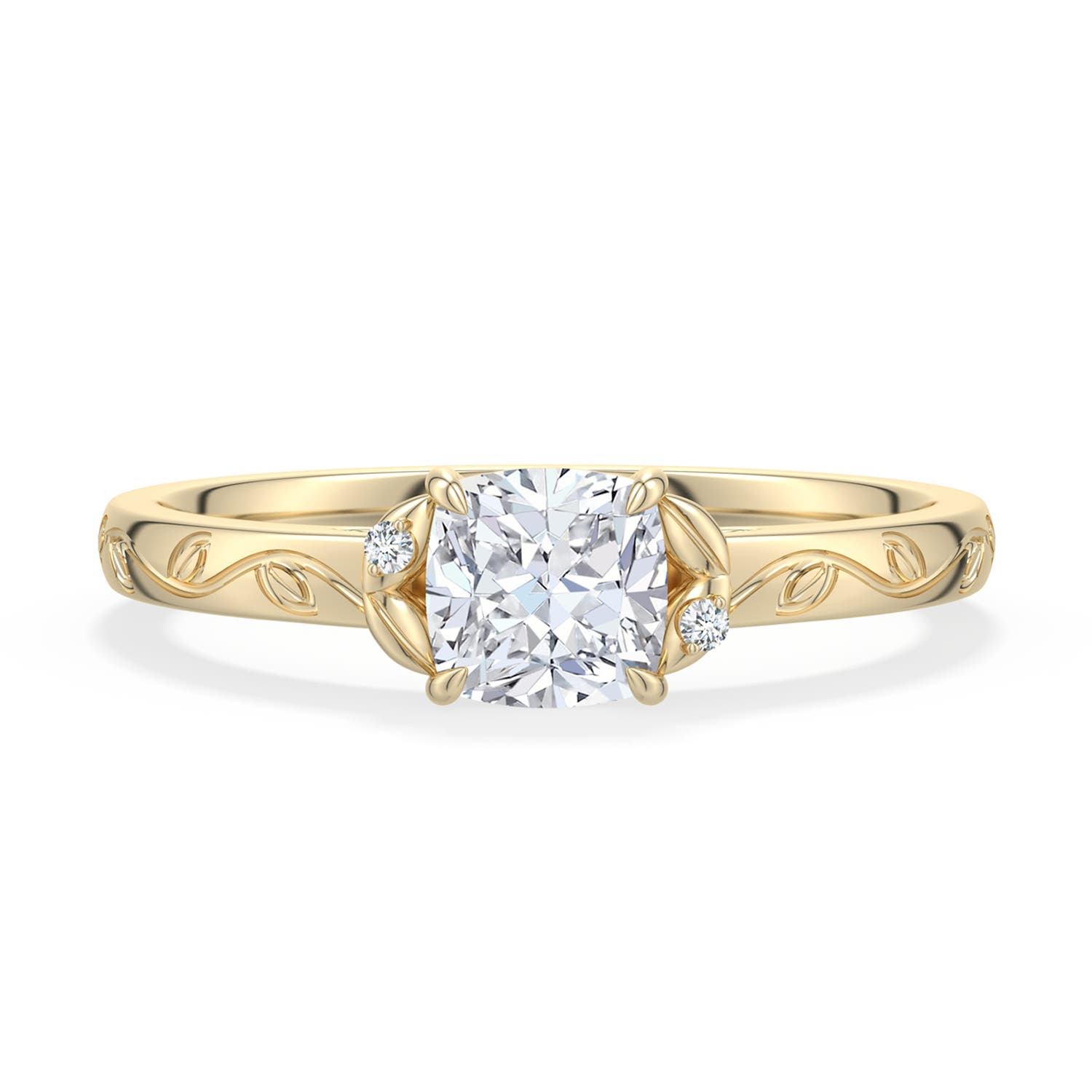 Vintage Inspired Lab Grown Diamond Cushion Cut Rings