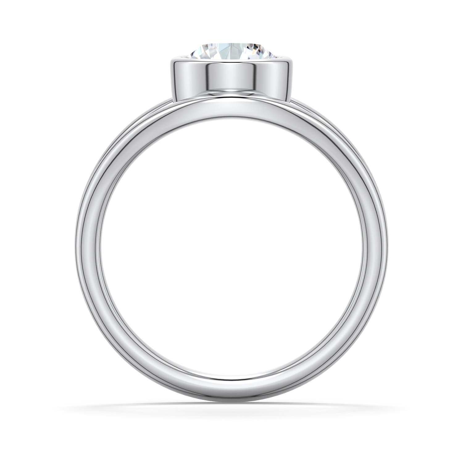 6.4mm DEVVS Round Lab-Grown Diamond Bypass Split Shank Engagement Ring in 18K White Gold - side 1