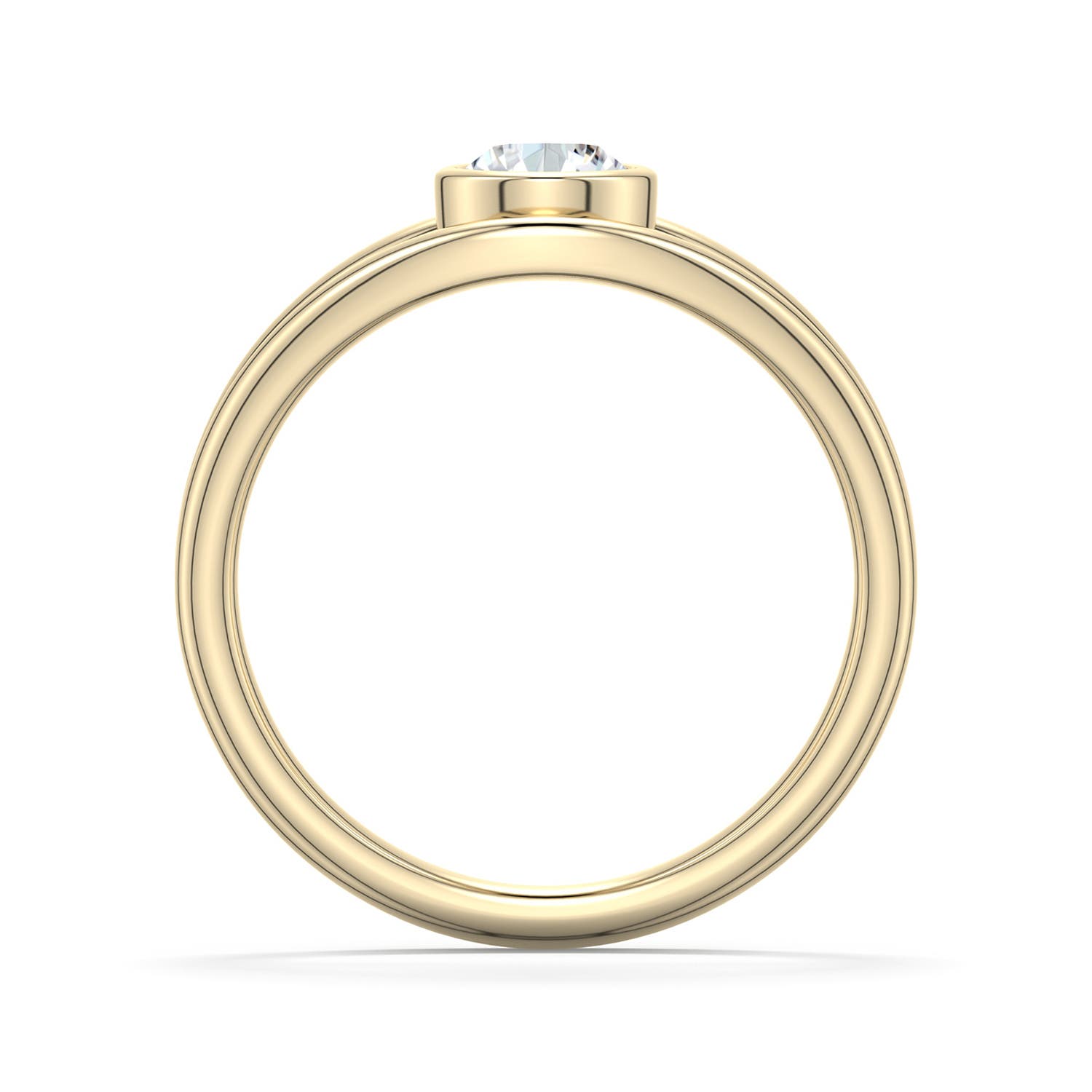 5.1mm DEVVS Round Lab-Grown Diamond Bypass Split Shank Engagement Ring in Yellow Gold - side 1