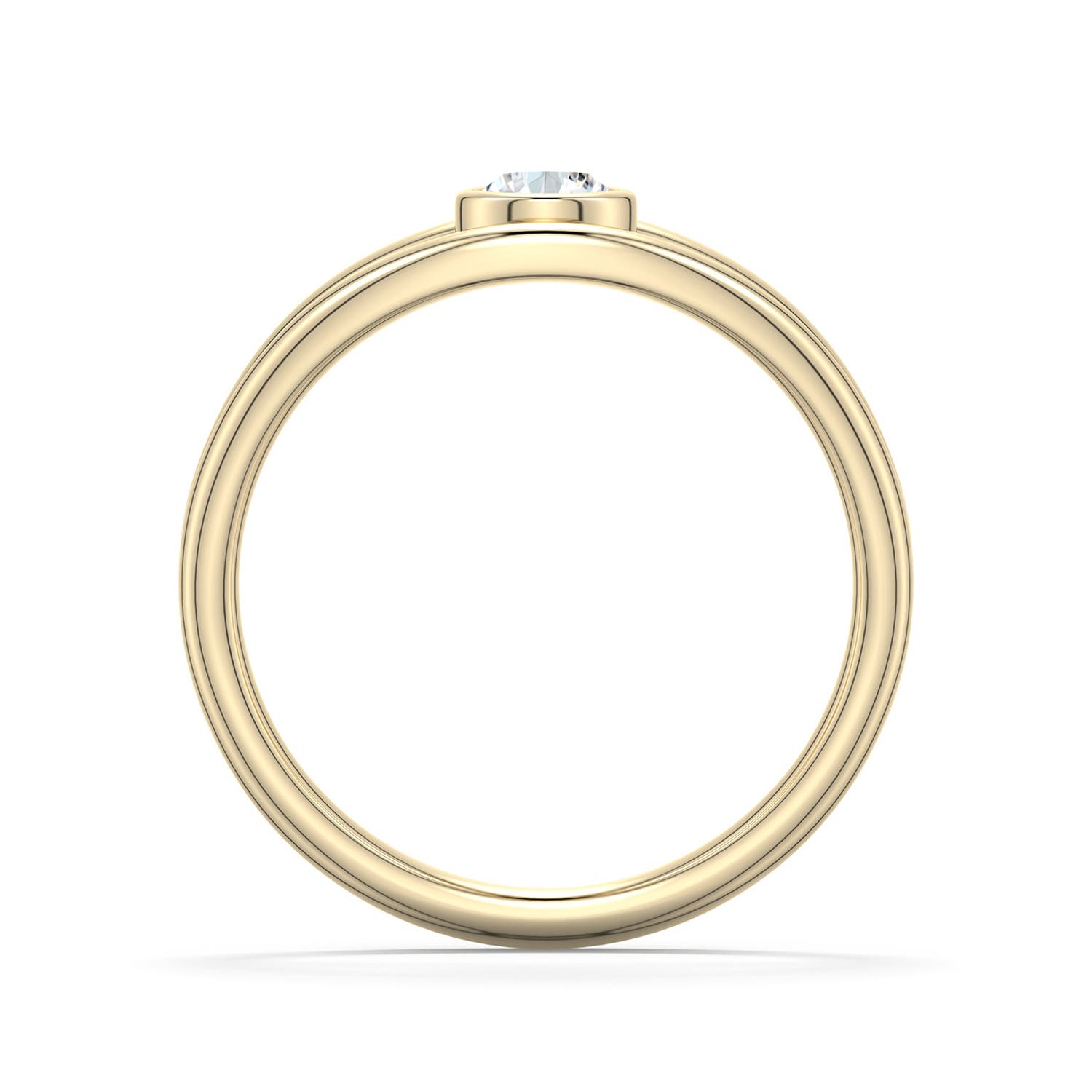 4.1mm FGVS Round Lab-Grown Diamond Bypass Split Shank Engagement Ring in Yellow Gold - side 1
