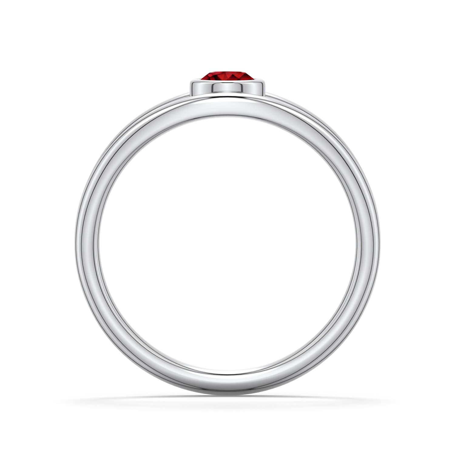 4mm Labgrown Round Lab-Grown Ruby Bypass Split Shank Engagement Ring in 18K White Gold - side 1