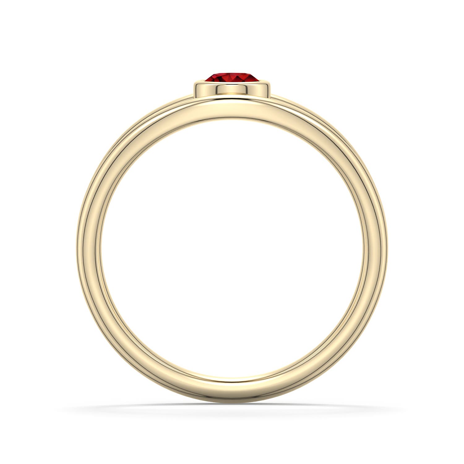 4mm Labgrown Round Lab-Grown Ruby Bypass Split Shank Engagement Ring in 18K Yellow Gold - side 1