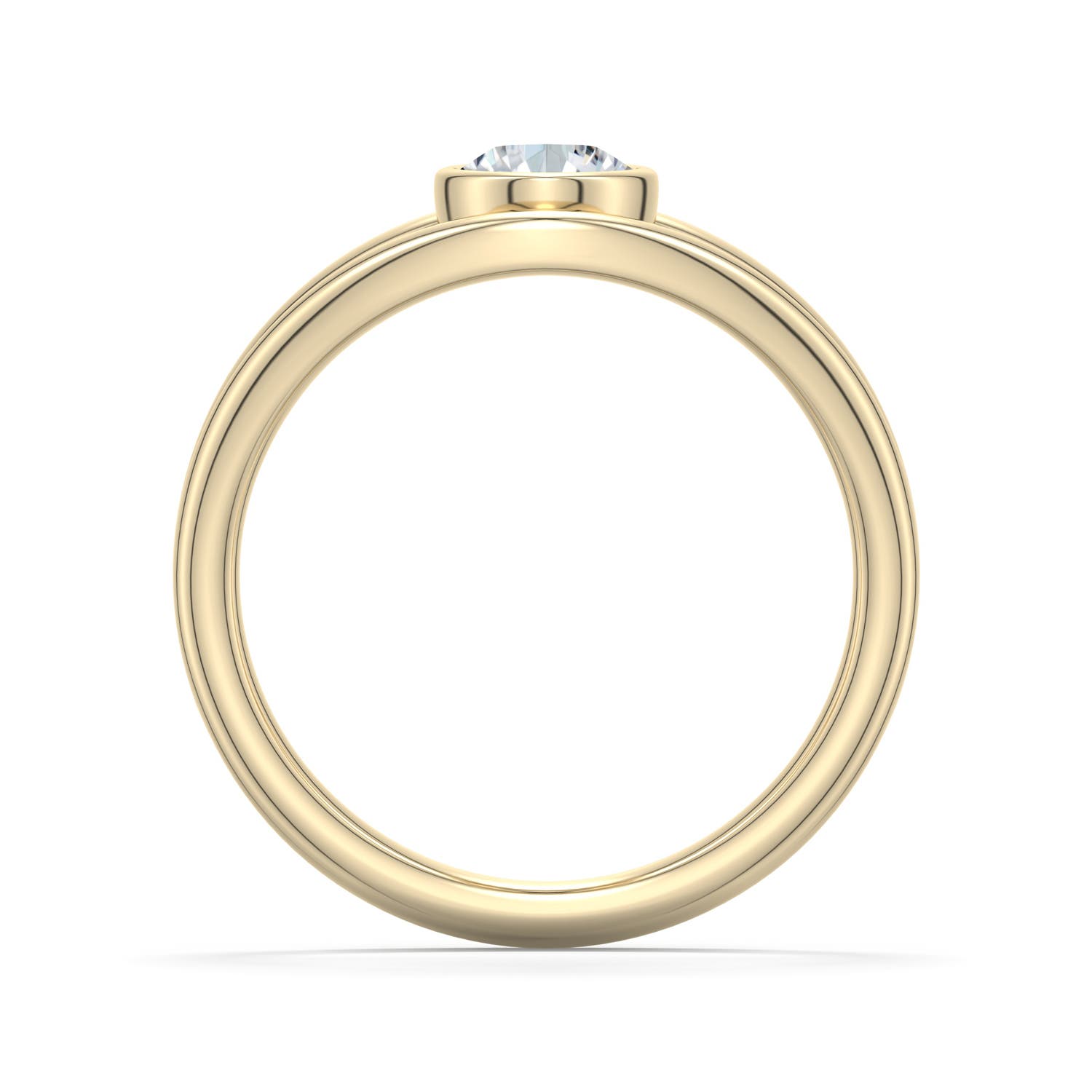 7x5mm FGVS Oval Lab-Grown Diamond Bypass Split Shank Engagement Ring in Yellow Gold - side 2 - side 4