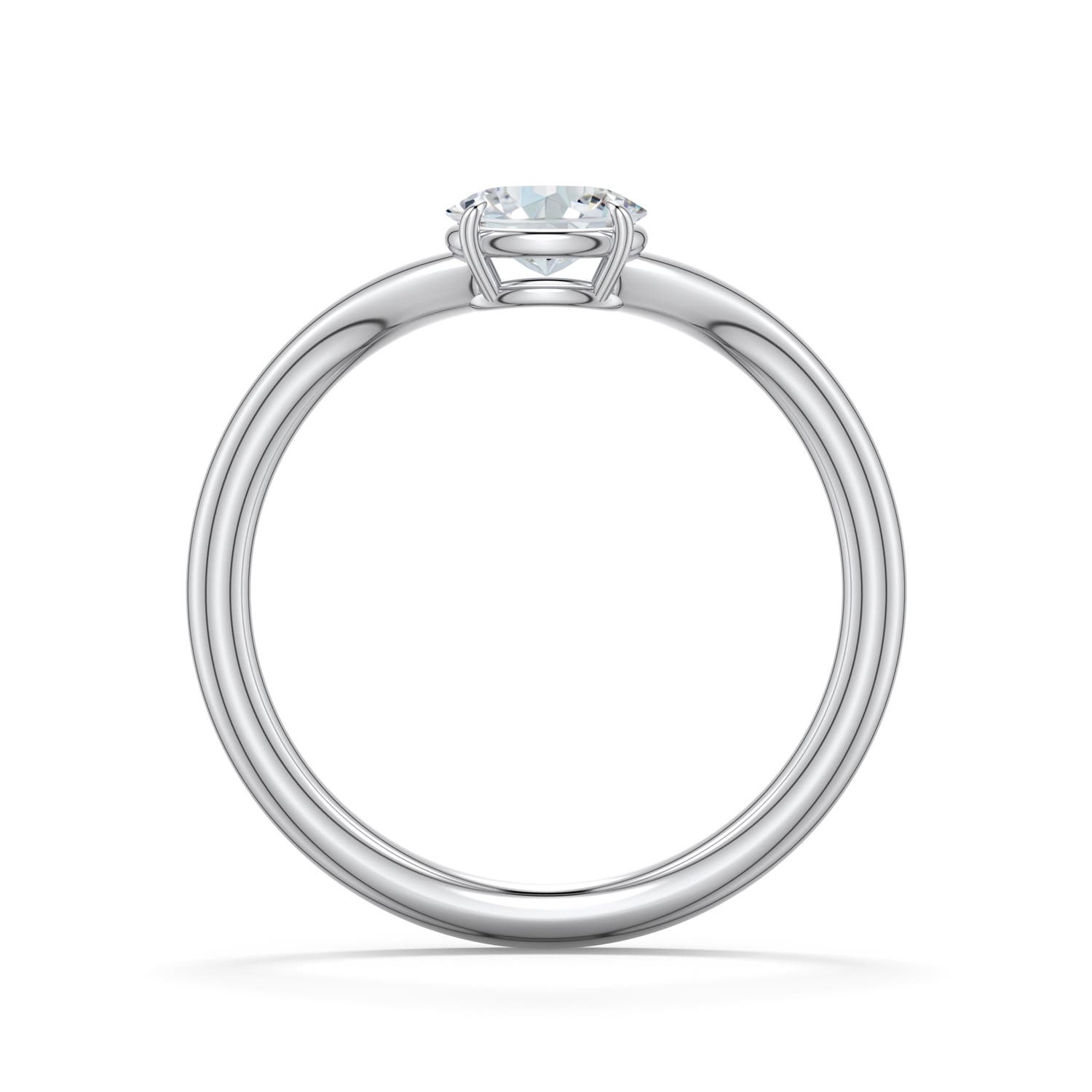 6x4mm FGVS East-West Oval Lab-Grown Diamond Curved Engagement Ring in White Gold - side 1 - side 3