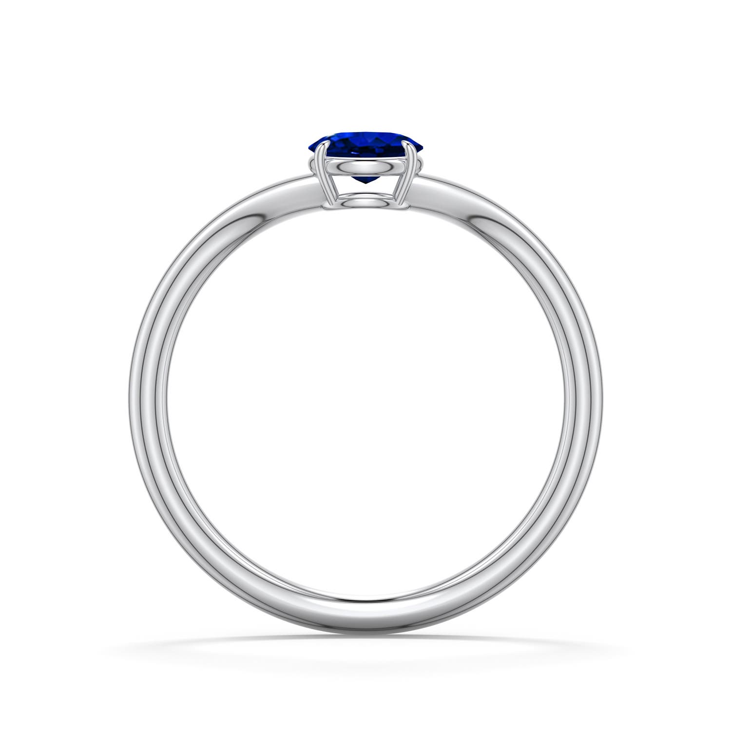 5x4mm Labgrown East-West Oval Lab-Grown Blue Sapphire Curved Engagement Ring in 950 Platinum - side 1
