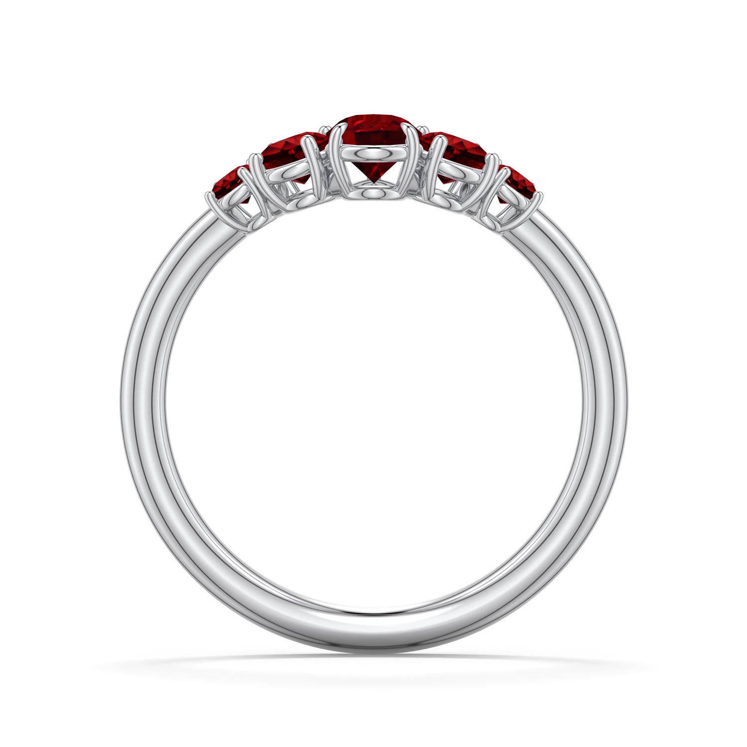 6x4mm Labgrown Pear Lab-Grown Ruby Graduated Side Stone Engagement Ring in 950 Platinum - side 1