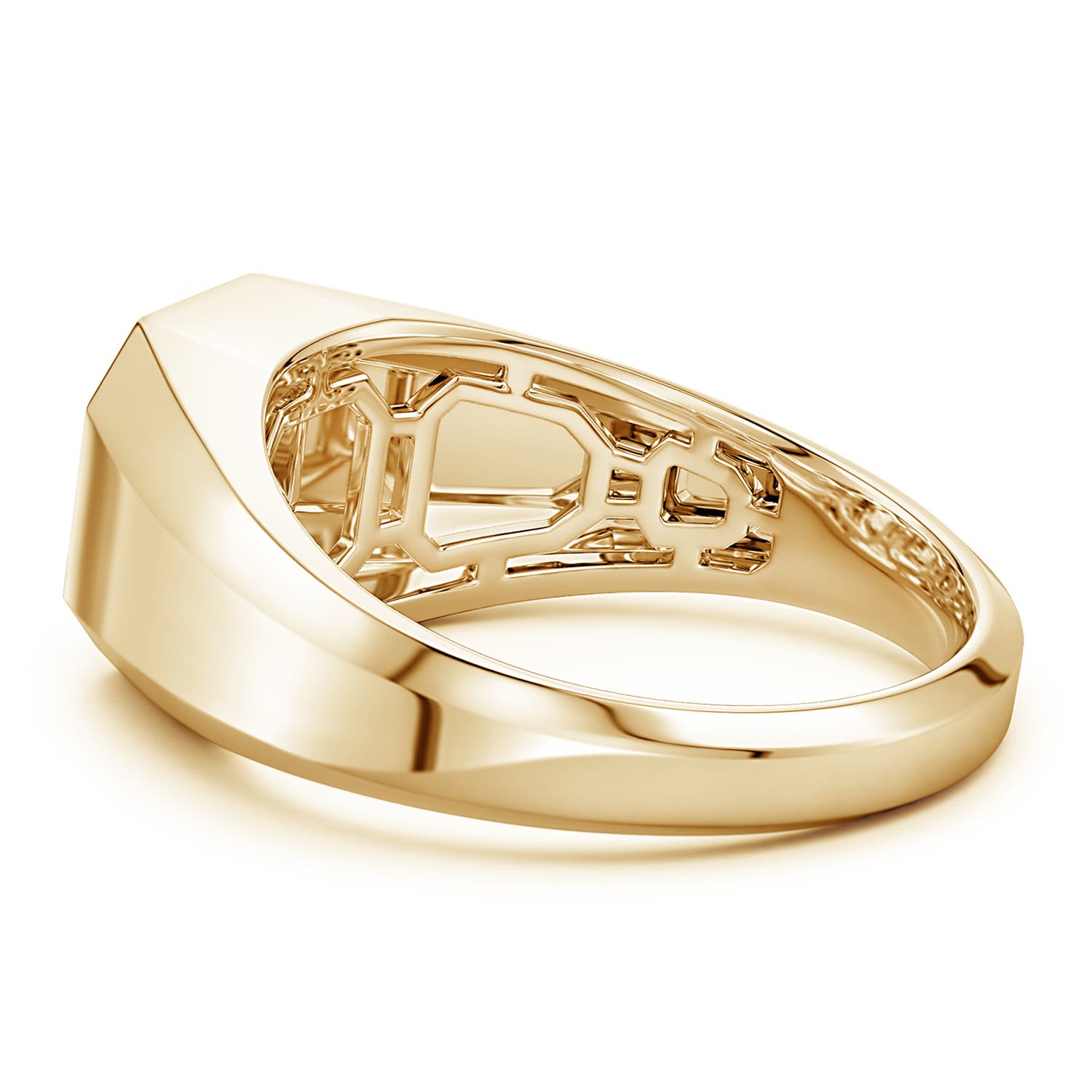 Asscher-Cut Lab-Grown Diamond Men's Octagon Signet Ring