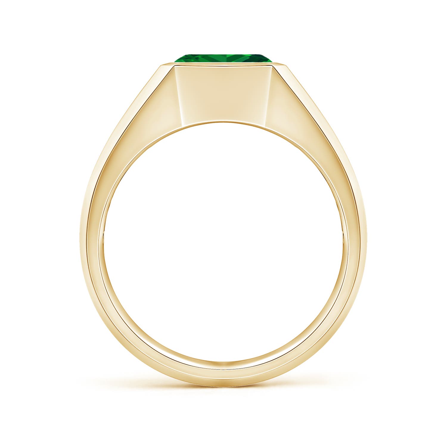 East-West Emerald-Cut Lab-Grown Emerald Men's Signet Ring