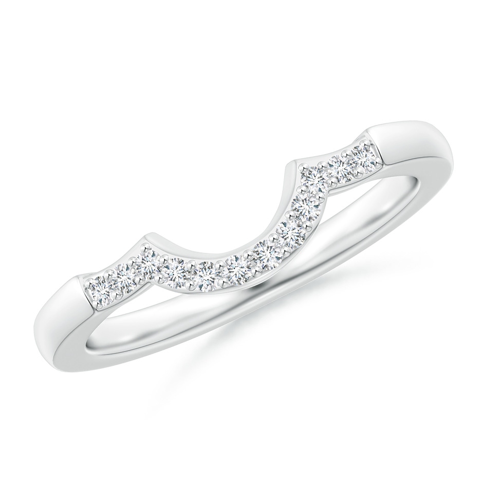 1.35mm FGVS Lab-Grown Prong-Set Diamond Curved Wedding Ring in 18K White Gold 