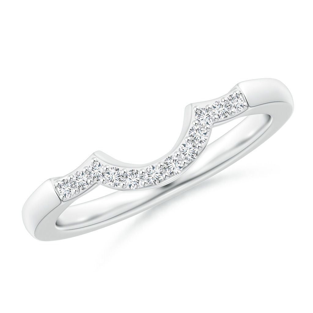 1.35mm FGVS Lab-Grown Prong-Set Diamond Curved Wedding Ring in White Gold