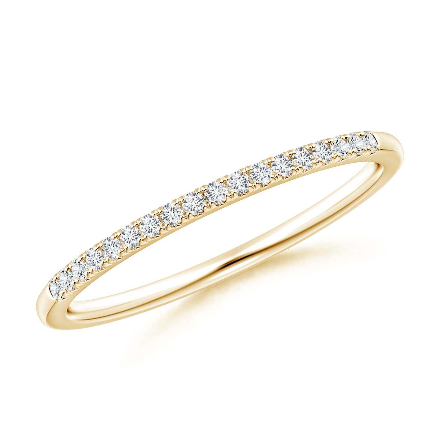 Angara 0.15 Carat Lab-Grown Fishtail Set Diamond Semi Eternity Wedding Ring for Her in 14K Yellow Gold