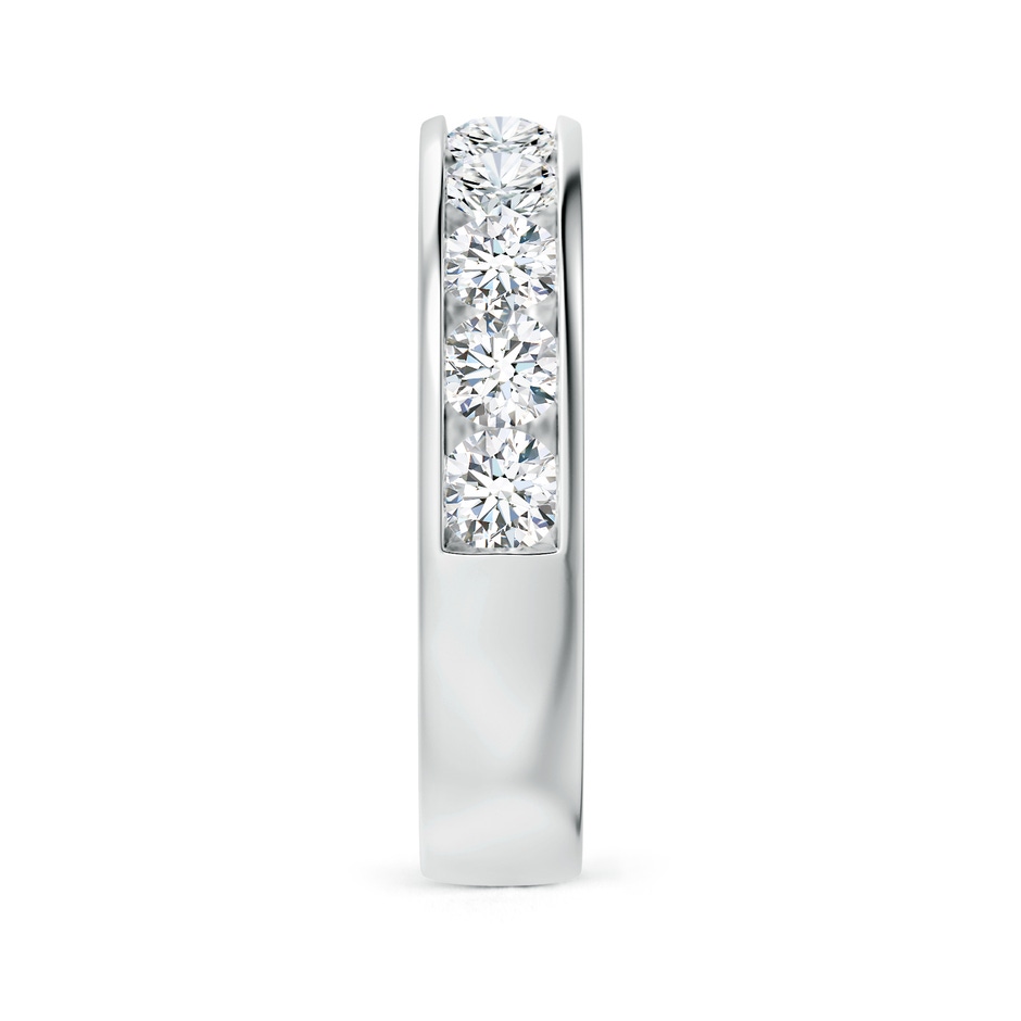 3.4mm FGVS Lab-Grown Channel-Set Round Diamond Half Eternity Wedding Ring in P950 Platinum side 299